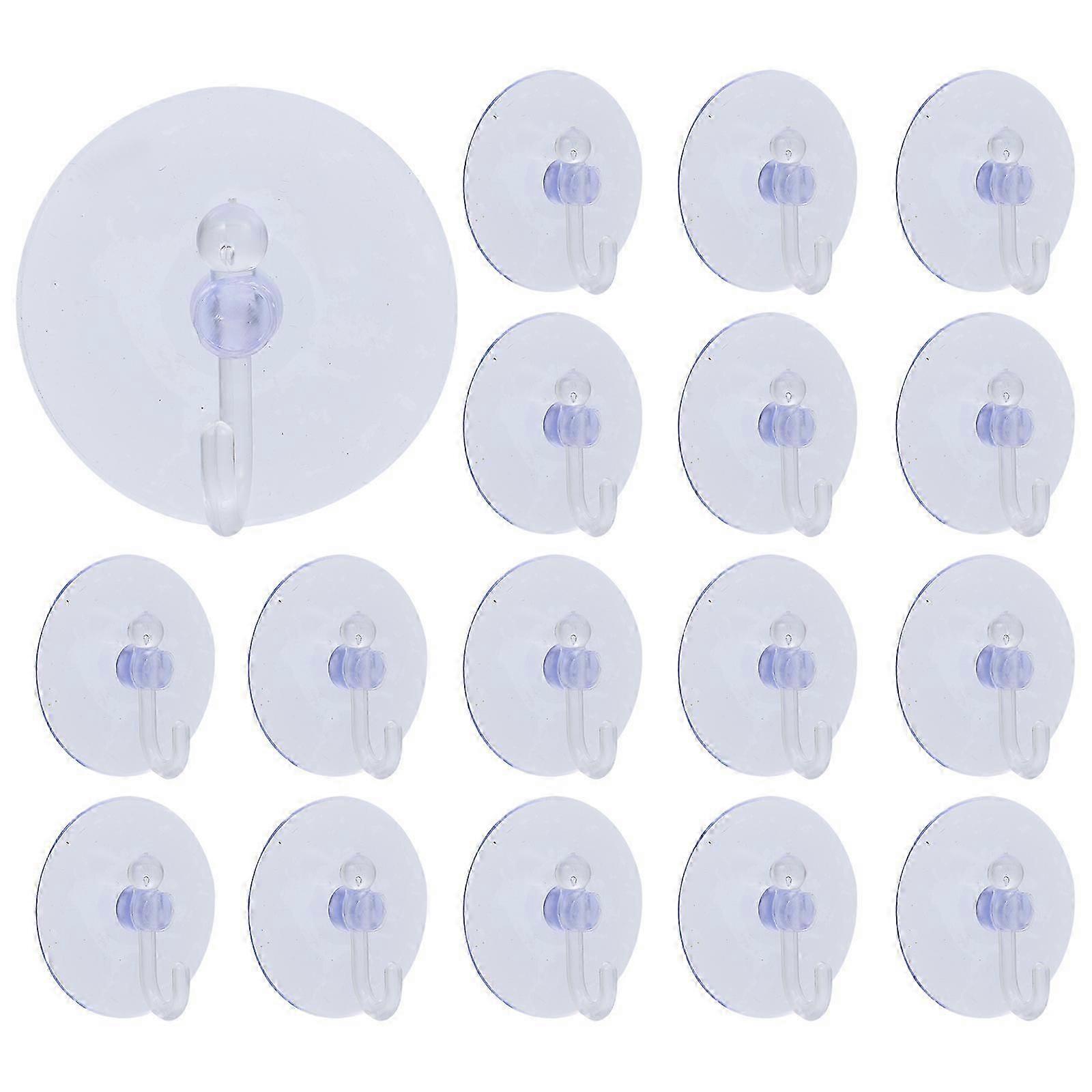 40pcs Suction Cup Hooks Clear Suction Hooks Suction Cups with Hooks for Wall Window Door