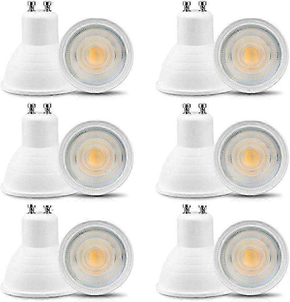 12 حزمة GU10 لمبات LED 6W 220-240V ، أبيض دافئ 3000K ، 600lm ، استبدال لمبات الهالوجين 50-60W ، غير قابلة للتعتيم ، بقعة ضوء صغيرة ، زاوية شعاع 30 [Ener