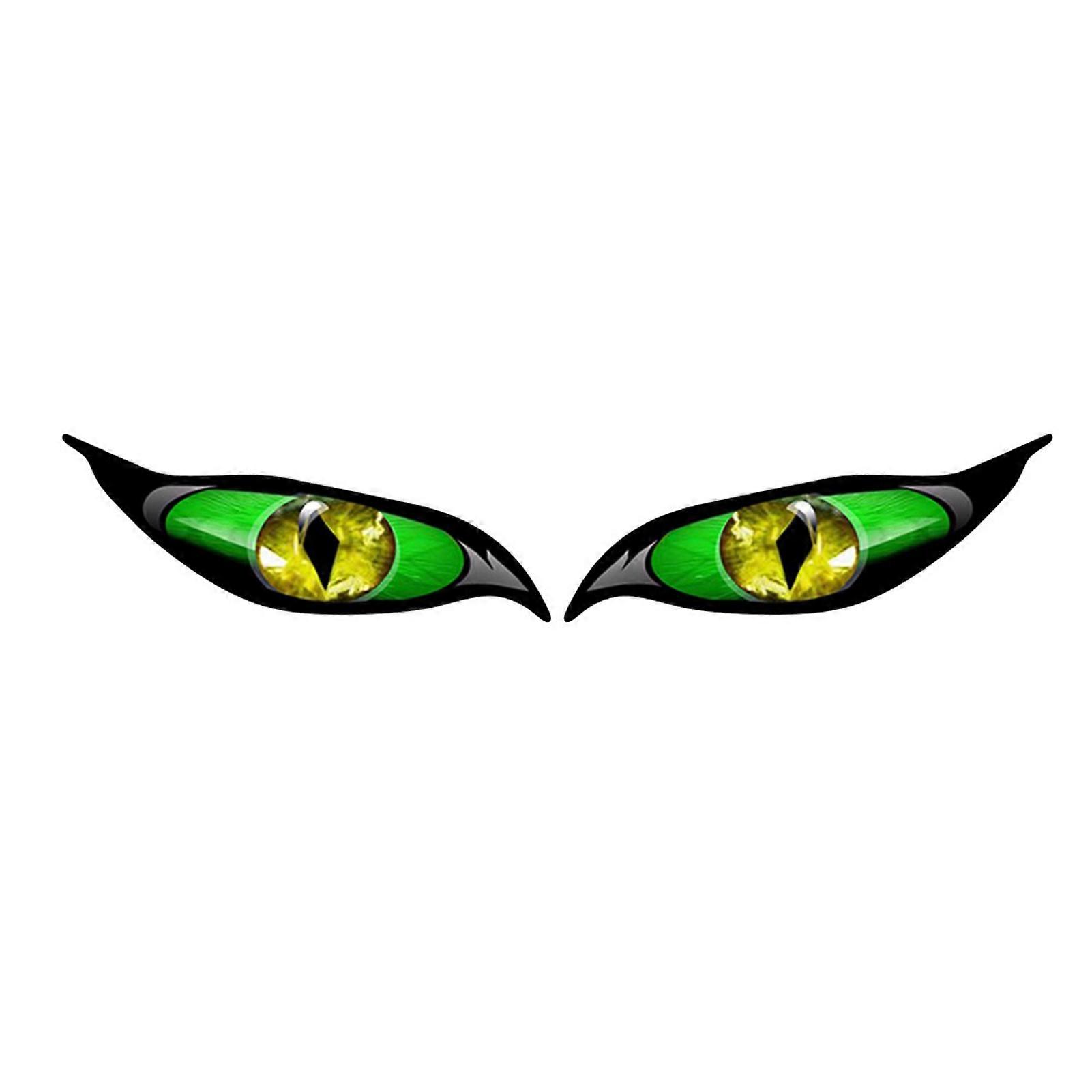 2PCS Car Stickers Evil Eye Zombie Style Sunproof Waterproof Decal for Rearview Mirror 5*2in