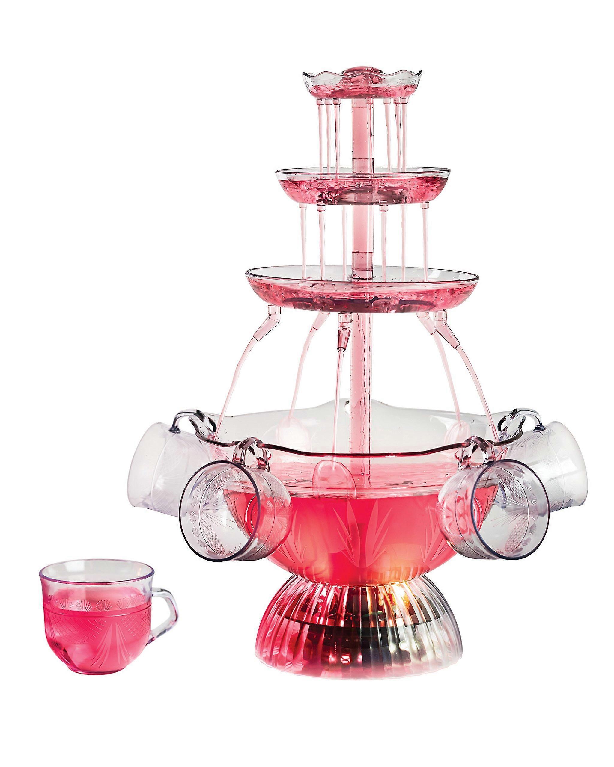 Vintage Koleksiyonu Çok Renkli LED Işıklı Aydınlatmalı Parti Çeşmesi, 3-Katlı Tasarım, İç/Dış Mekan Kullanımı