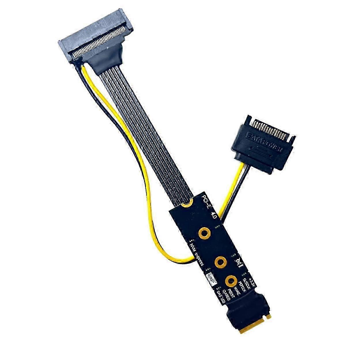 Silver-Plated M.2 for NVME to U.2 U.3 Solid State Drive SSD Adapter PCI-E 4.0 GEN4 High Speed Riser Extension Cable(B)