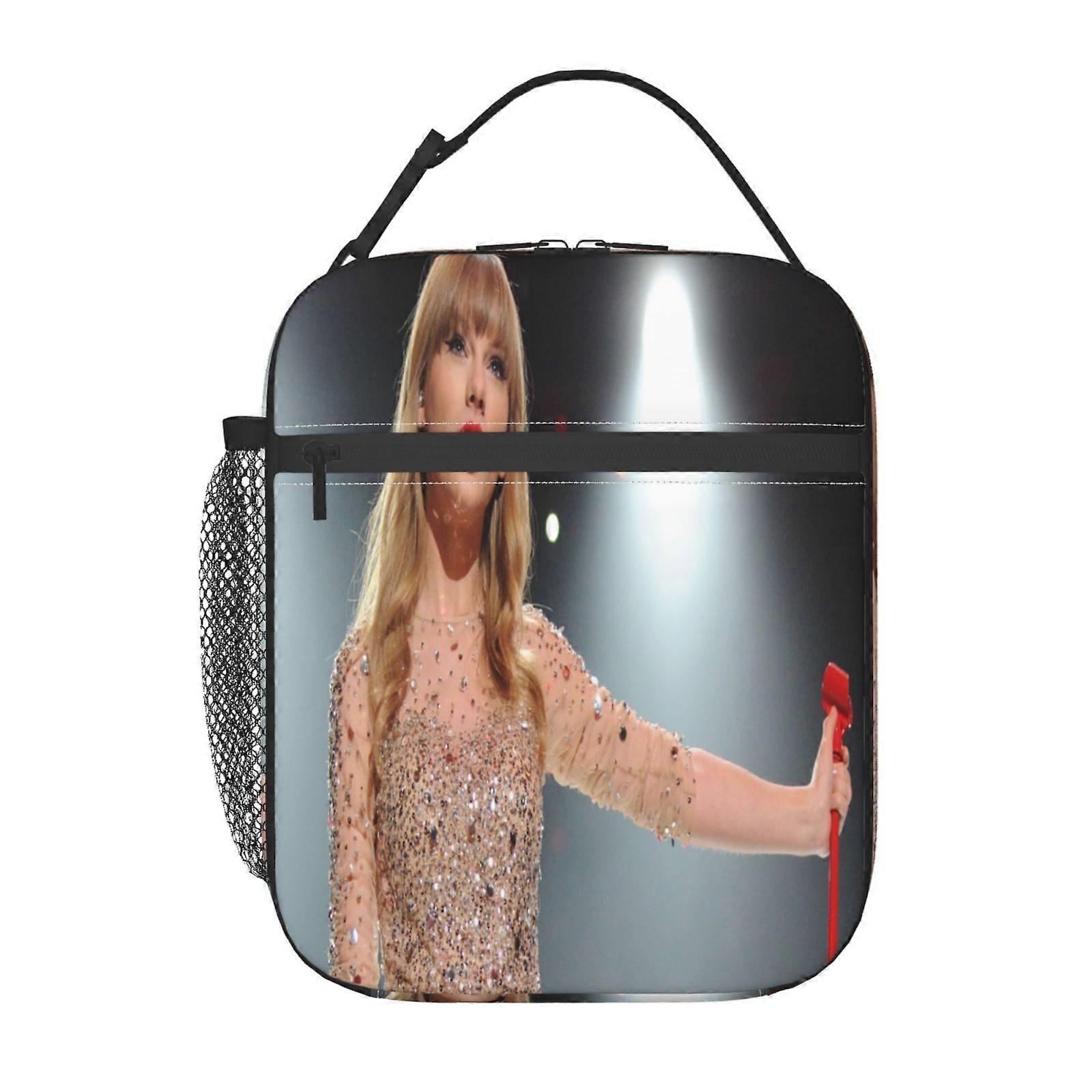 t92 Taylor Swift Lunch Bag Reusable Cooler Tote, Double Zipper Closure with Front Pocket, Perfect for Picnics Hiking Work y92