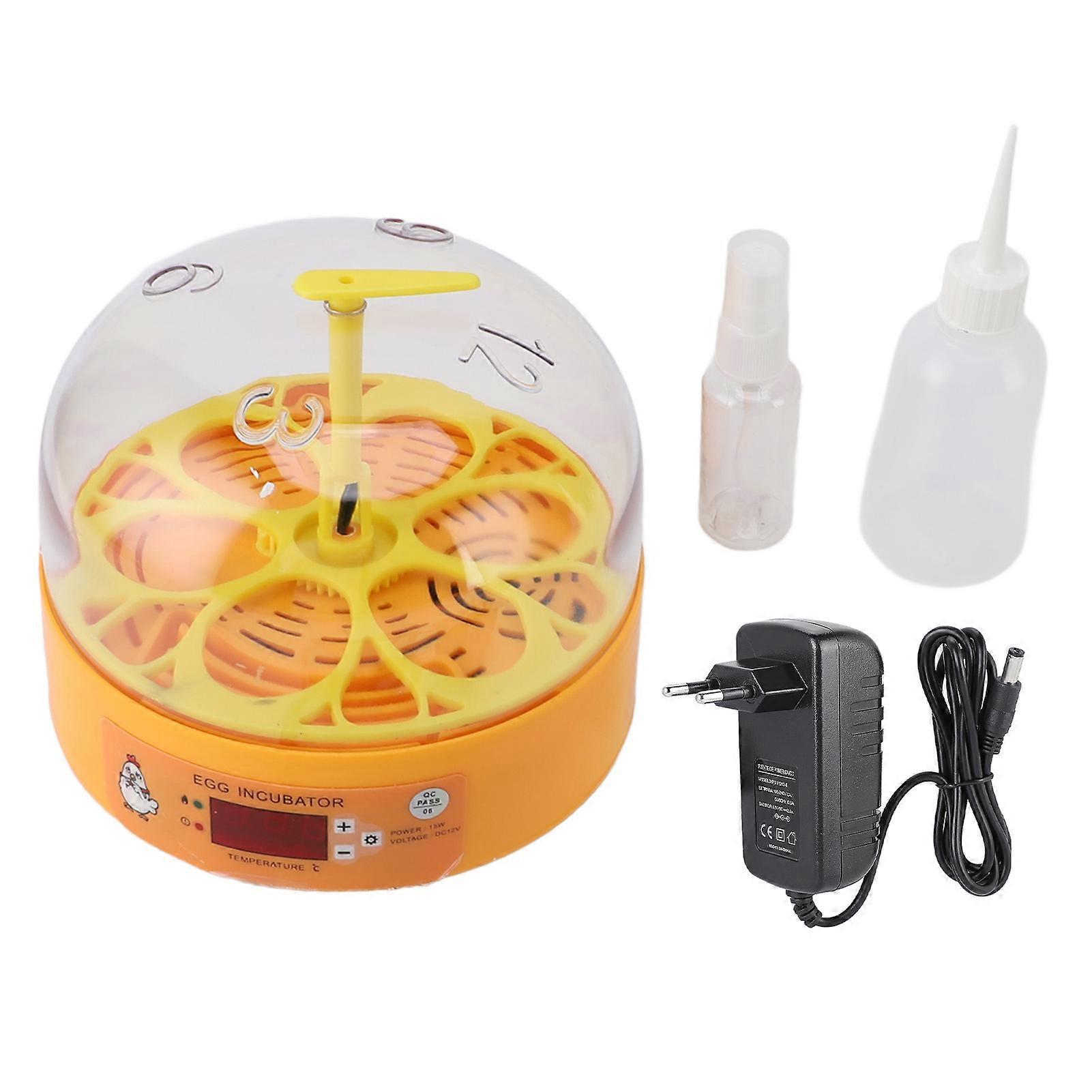 Automatic Egg Incubator 6 Eggs Intelligent Hatching Machine Mini Household Chick Incubator with European Plug Auto Egg Turner Temperature Control Tran