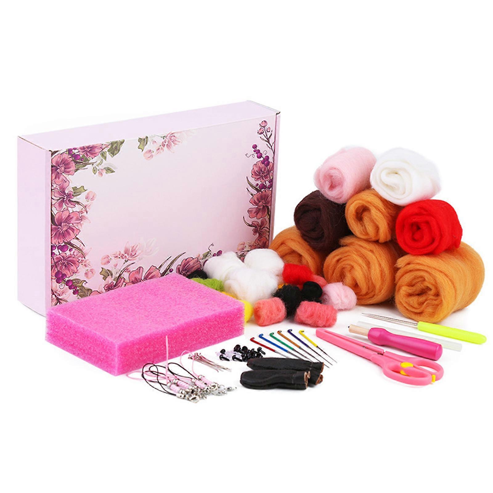 Belle Animal Aiguille Feutrage Kits Laine Mèche Set Aiguille Feutrage Kits de démarrage avec outil de feutrage Aiguille Fournitures de feutrage