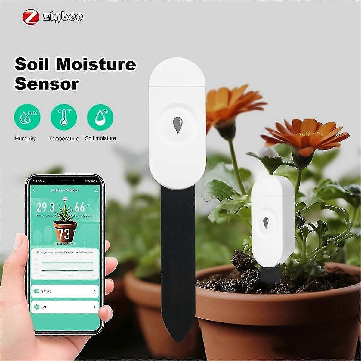 Zigbee Soil Moisture Sensor Garden Temperature Humidity Tester Automation Irrigation Detector for Ho