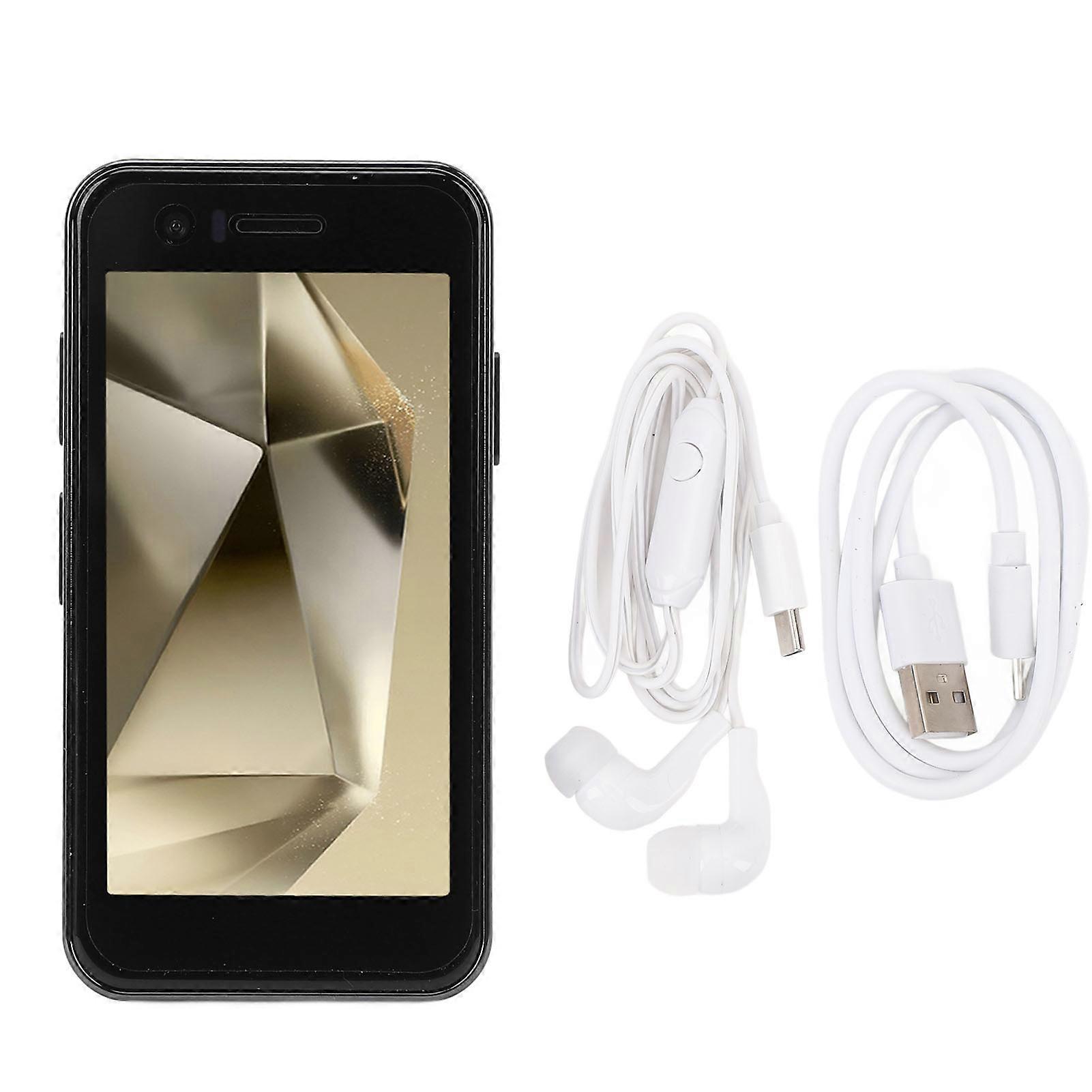 S24 Cell Phone 3.5 Inch Face Unlock Small Smartphone for Android 10.0 Dual SIM 4GB 64GB 5MP 8MP Camera 2000mAh Battery Black