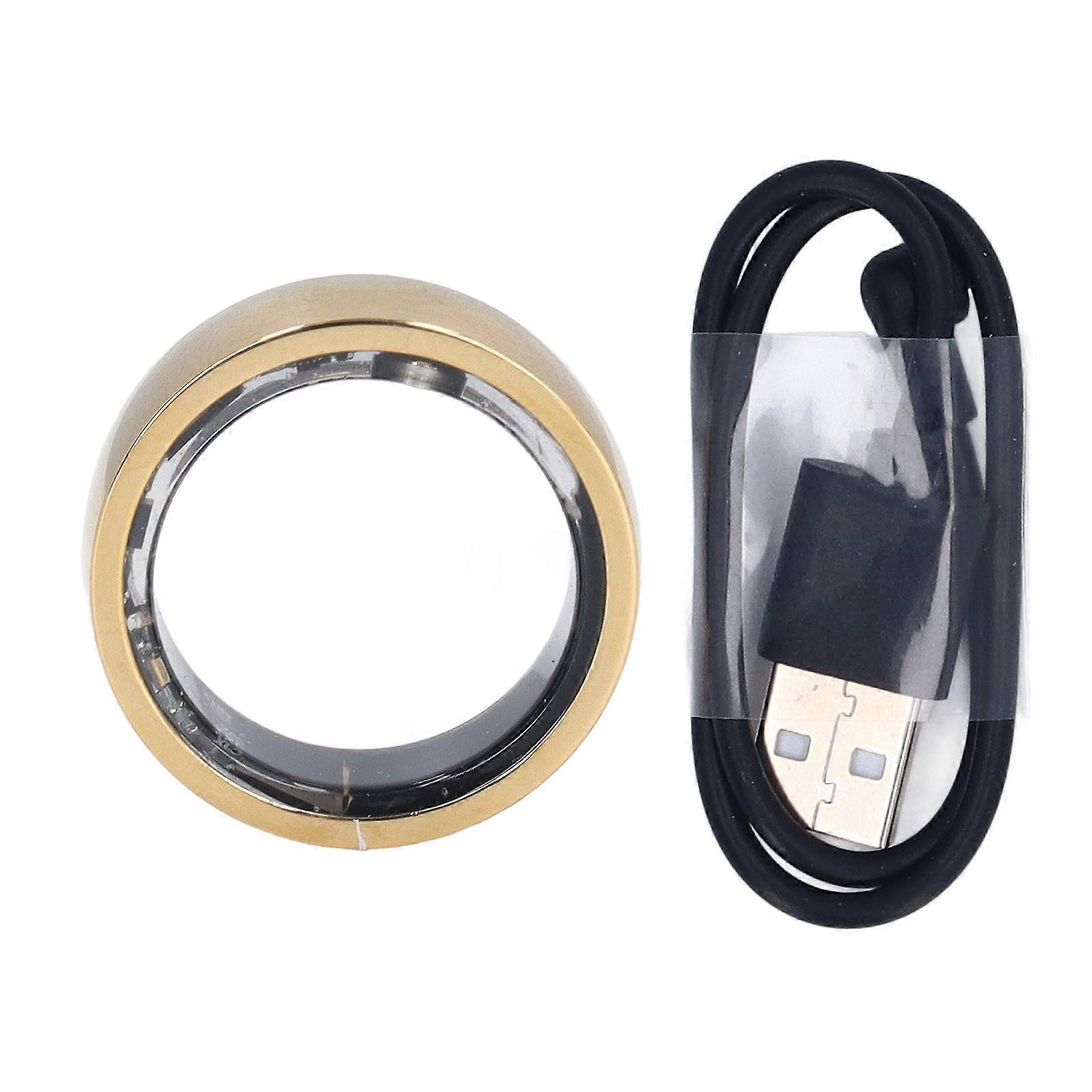 Gold Smart Ring Fitness Tracker - IP68 Waterproof, Multi Sport Modes, SmartHealth App Compatible