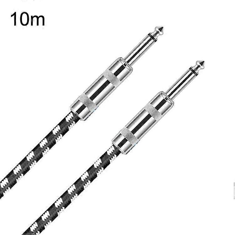 10m 2 Straight Head 6.35mm Guitar Cable Oxygen-Free Copper Core TS Large Two-core Cable