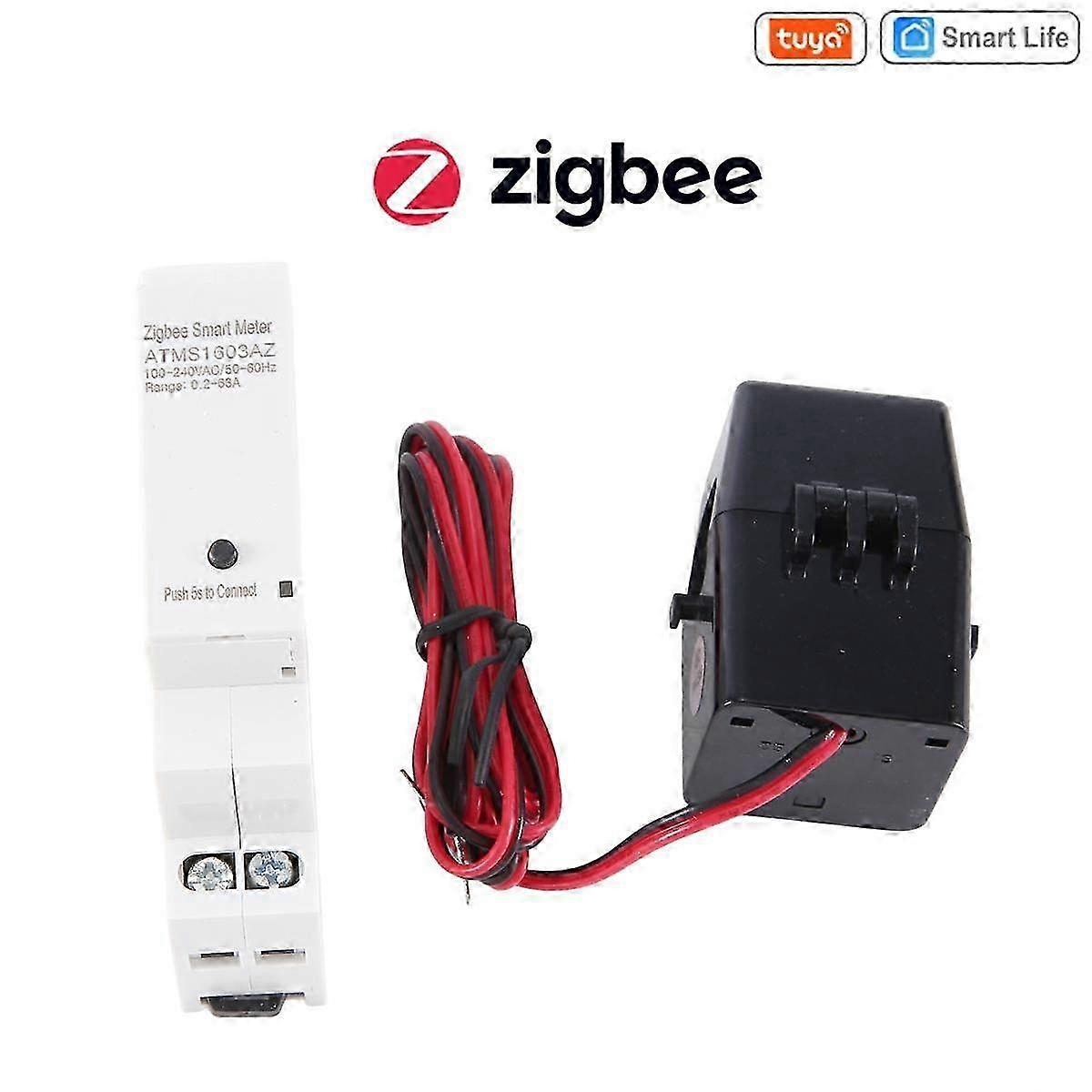 Tuya Smart ZigBee Energy Meter Din Rail with Clamp Current Transformer App Monitor Power Electricit