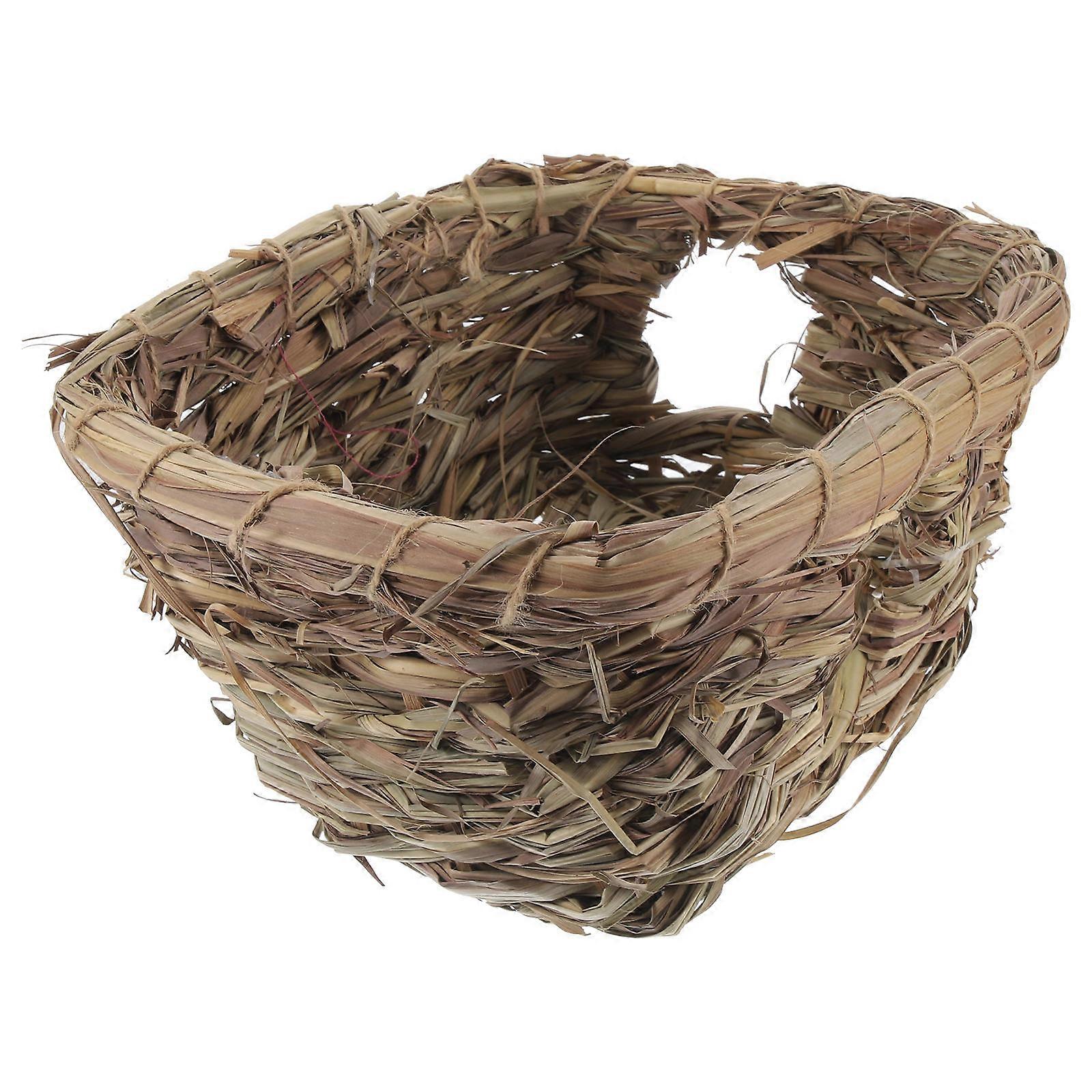 Adorable Warm Hut Small Pet Nest Made of Plastic for Hamster Use Light Brown
