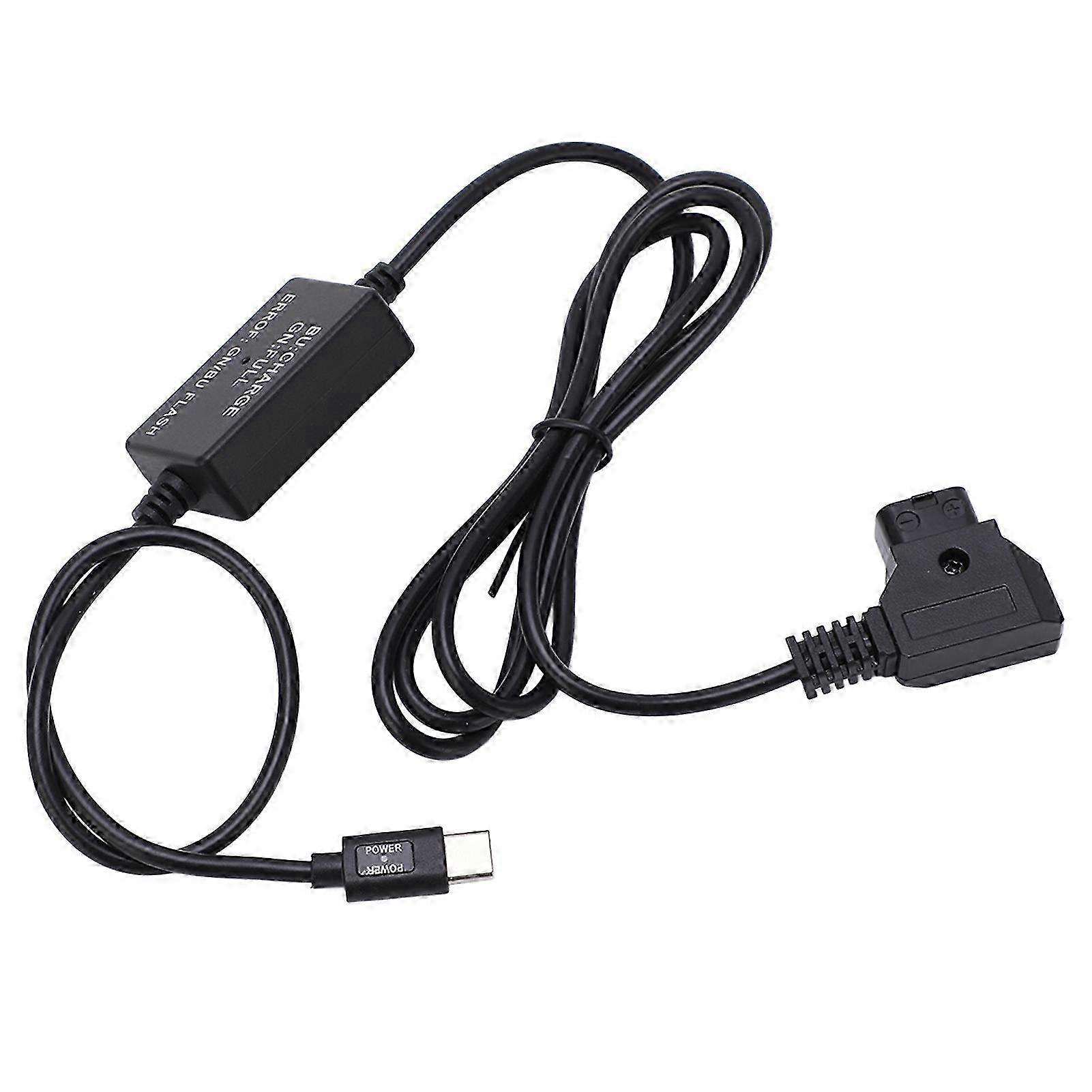 Type C Input to D Tap Output Charging Cable Camera Battery Power Cable for V Mount Battery