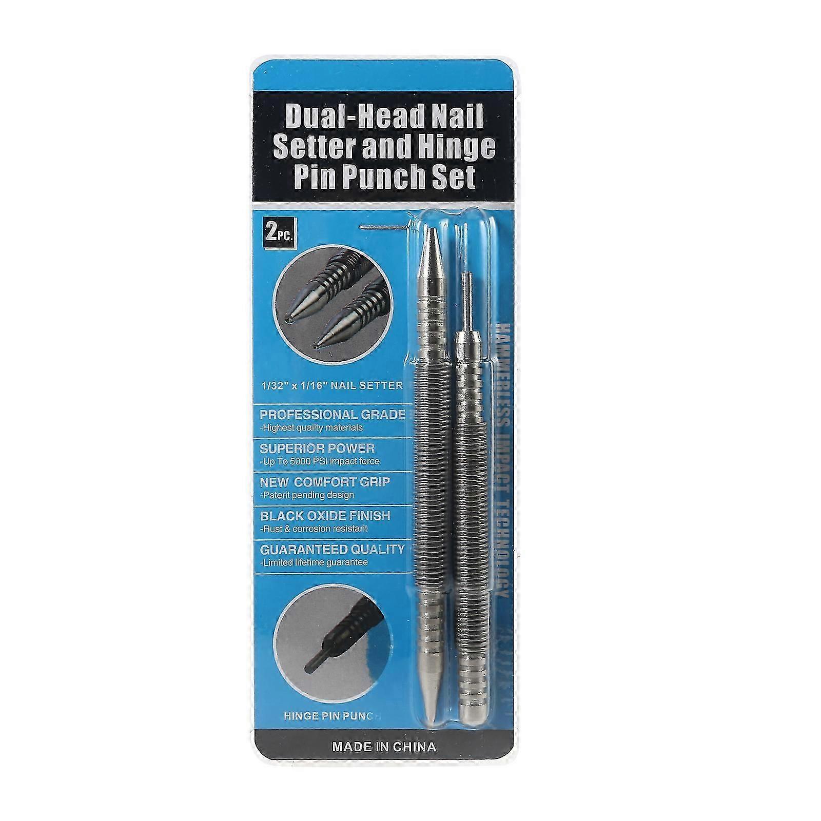 2 Pieces Spring Tools Nail Set Hinge Pin Tool Marking Metal Woodwork Drill Bit