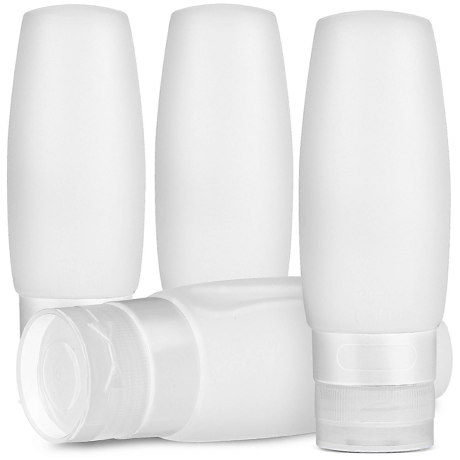 4pcs Empty Travel Bottles with Caps Refillable Squeeze Dispenser Containers for Shampoo, Facial Cleanser, Products Durable and Lightweight for Travel