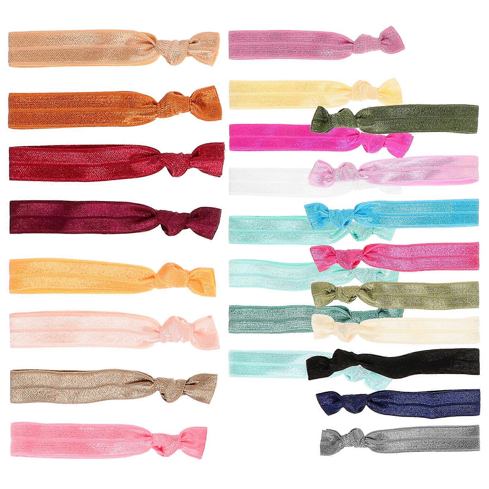 25pcs Elastic Hair Ties, Small Bands for No Crease Ponytail Holders, Soft Stretchy Ribbon for Secure & DIY Styling