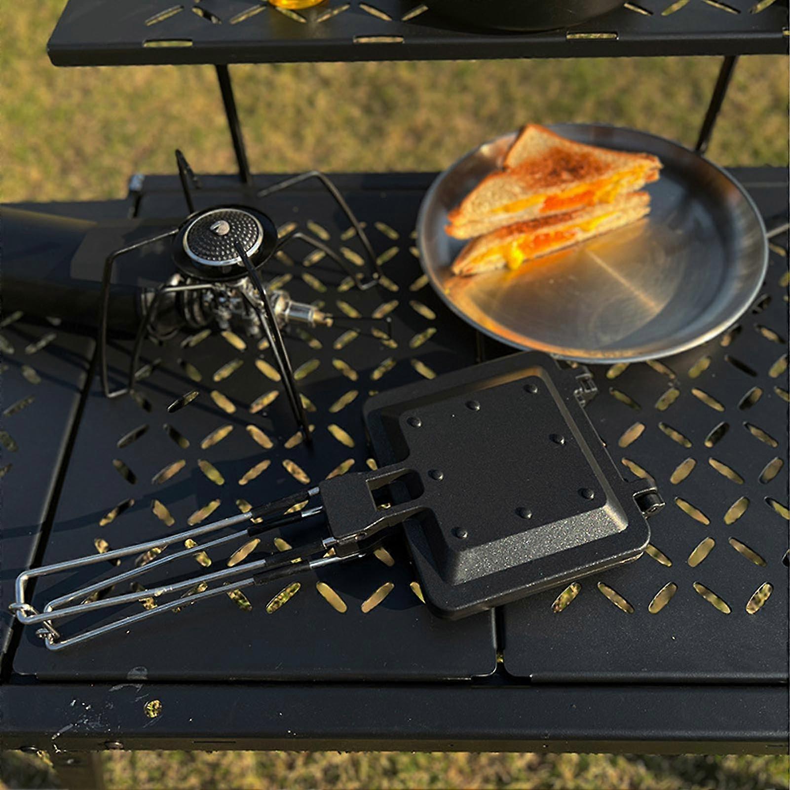 Sandwich Maker Foldable Portable Non Stick Breakfast Maker Press Pan for Home Camping 