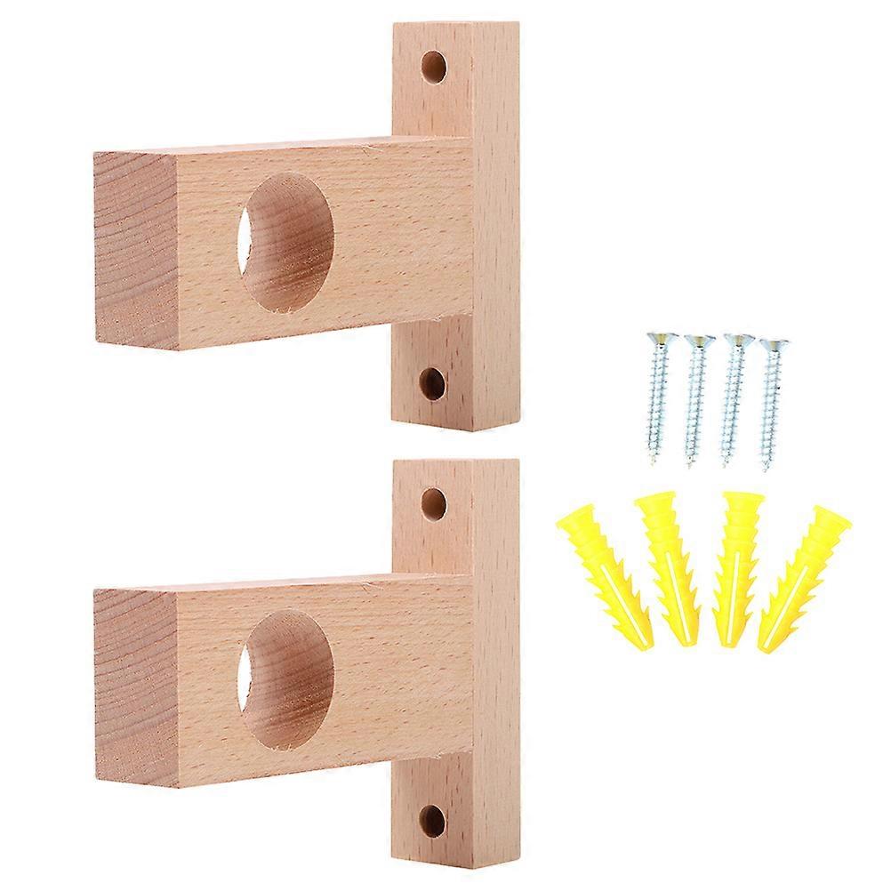 Curtain Rod End Bracket in Beige Color for Home Use Made of Synthetic Material 2 Pieces