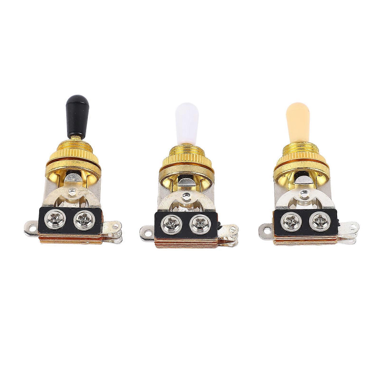 3pcs 3-Way Guitar Toggle Switches Zinc Alloy Short Straight Tips