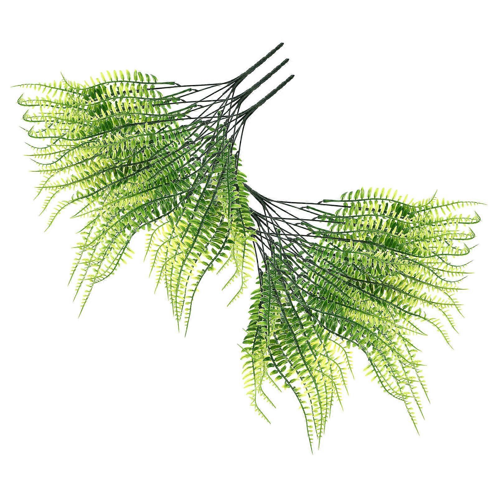 Artificial Green Leaves Simulation Plant Stem Leaf Shaped Realistic Decoration For 6Pack