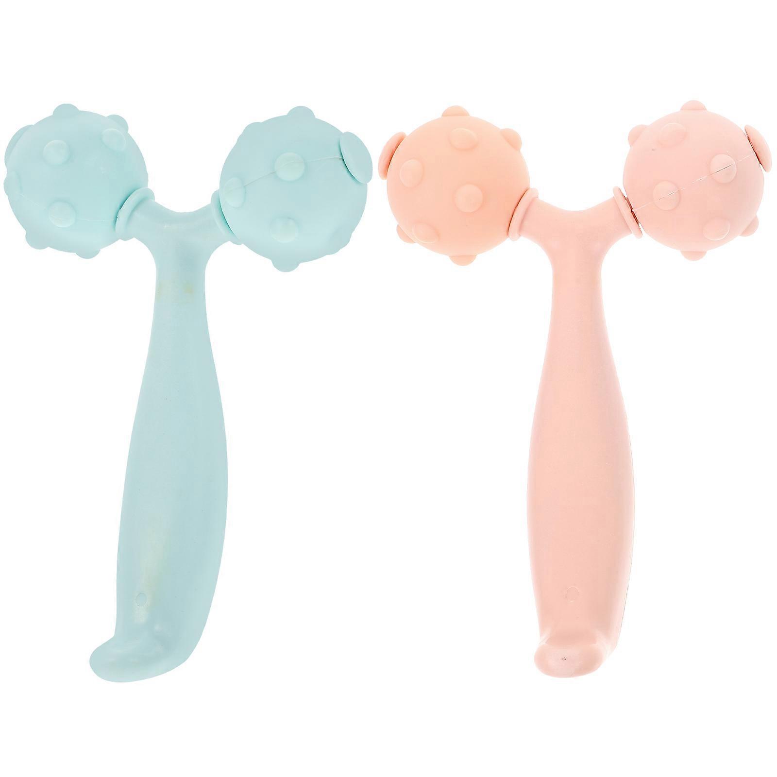Massage Tool Face Lifting Massager Ergonomic Design For Office Use Abs Material Round Shape Stress Reduction 2Pcs
