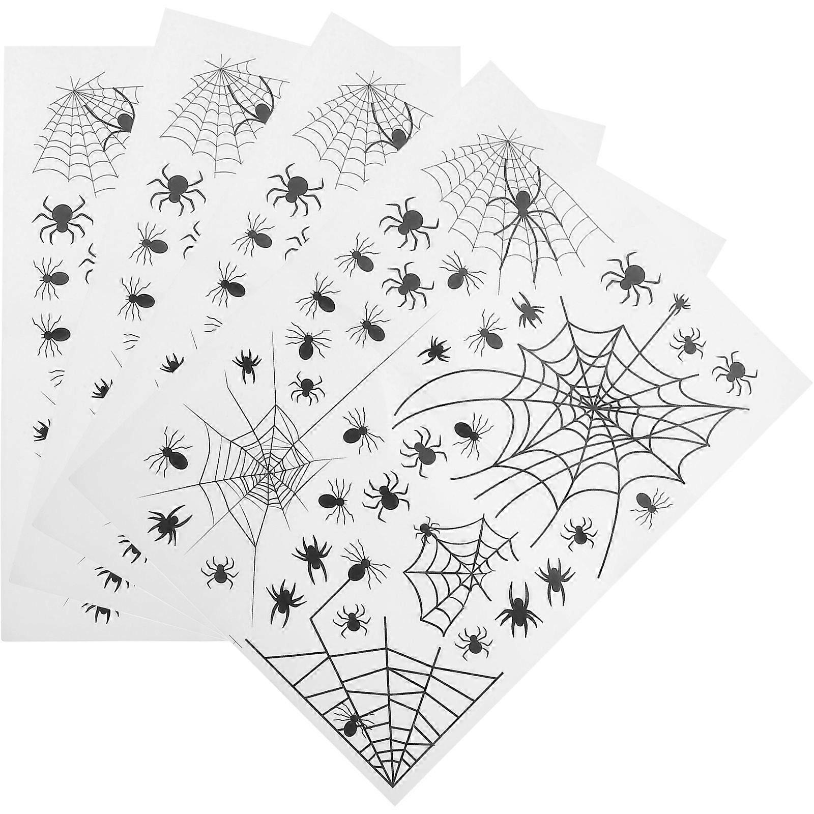 Halloween Window Decals Spider Web Wall Stickers for Decor 4Pcs Black PVC