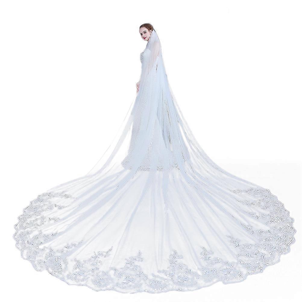 Wedding Veil For Bride Wedding Elegant Bridal Veils With Comb Smooth White Net 400 X 300 X 0.1 Cm 1Set