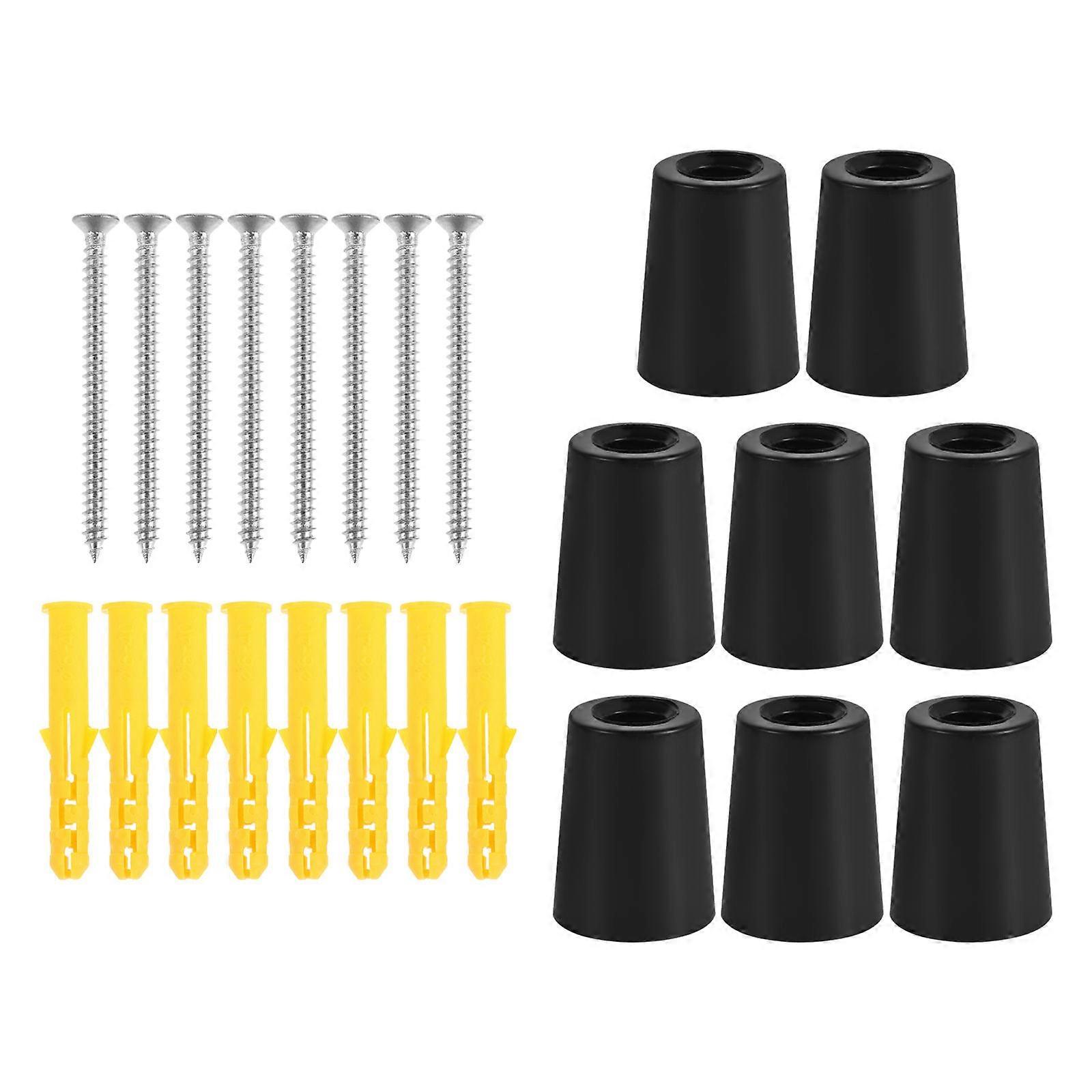 Wall Ski Rack Snowboard Accessories Black Plastic Space Saving Skiers 1Set