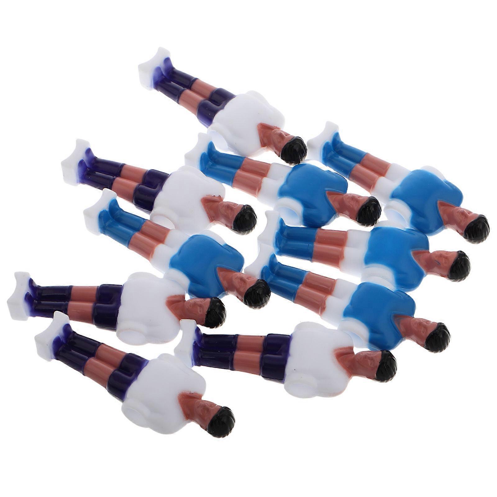 Table Football Player Foosball Man Set Mini Foosball Players Office Use Blue Shirt White Pants Blue Socks Realistic Soccer Match Experience 10Pcs