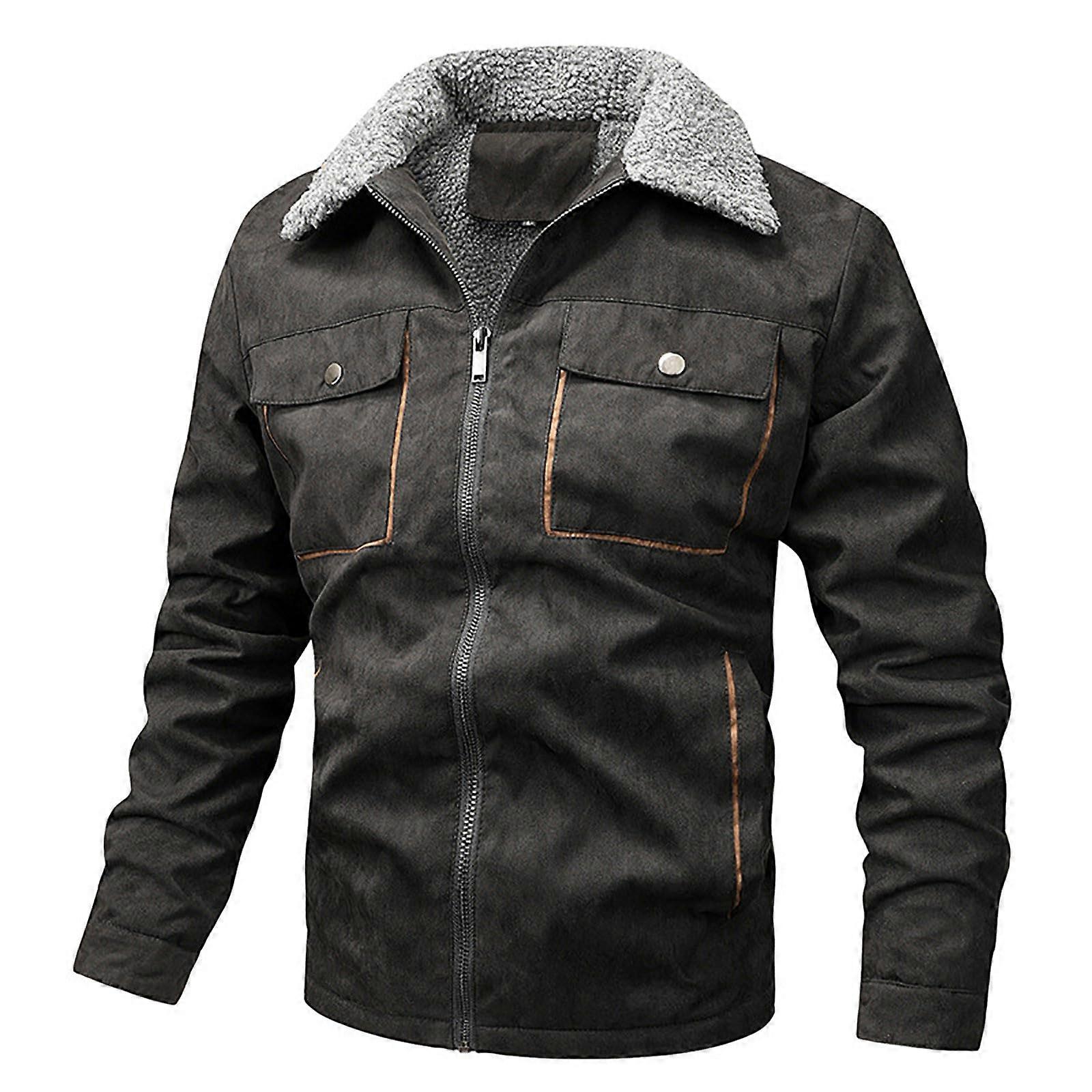 Coat Men's Beige Jacket Winter Transition Jacket Lightly Lined