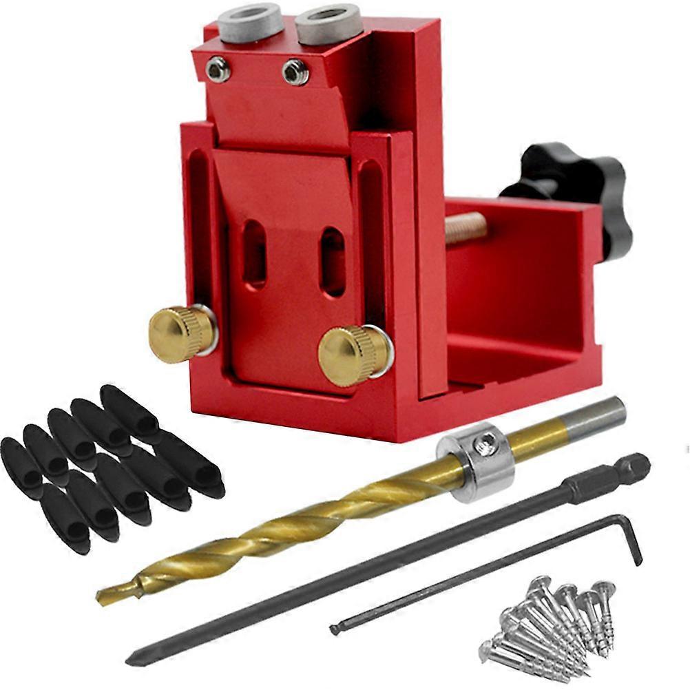 Woodworking Jig Portable Furniture Splicing Tool 13.20X9.80X6.50CM Red Aluminum Alloy 1Set