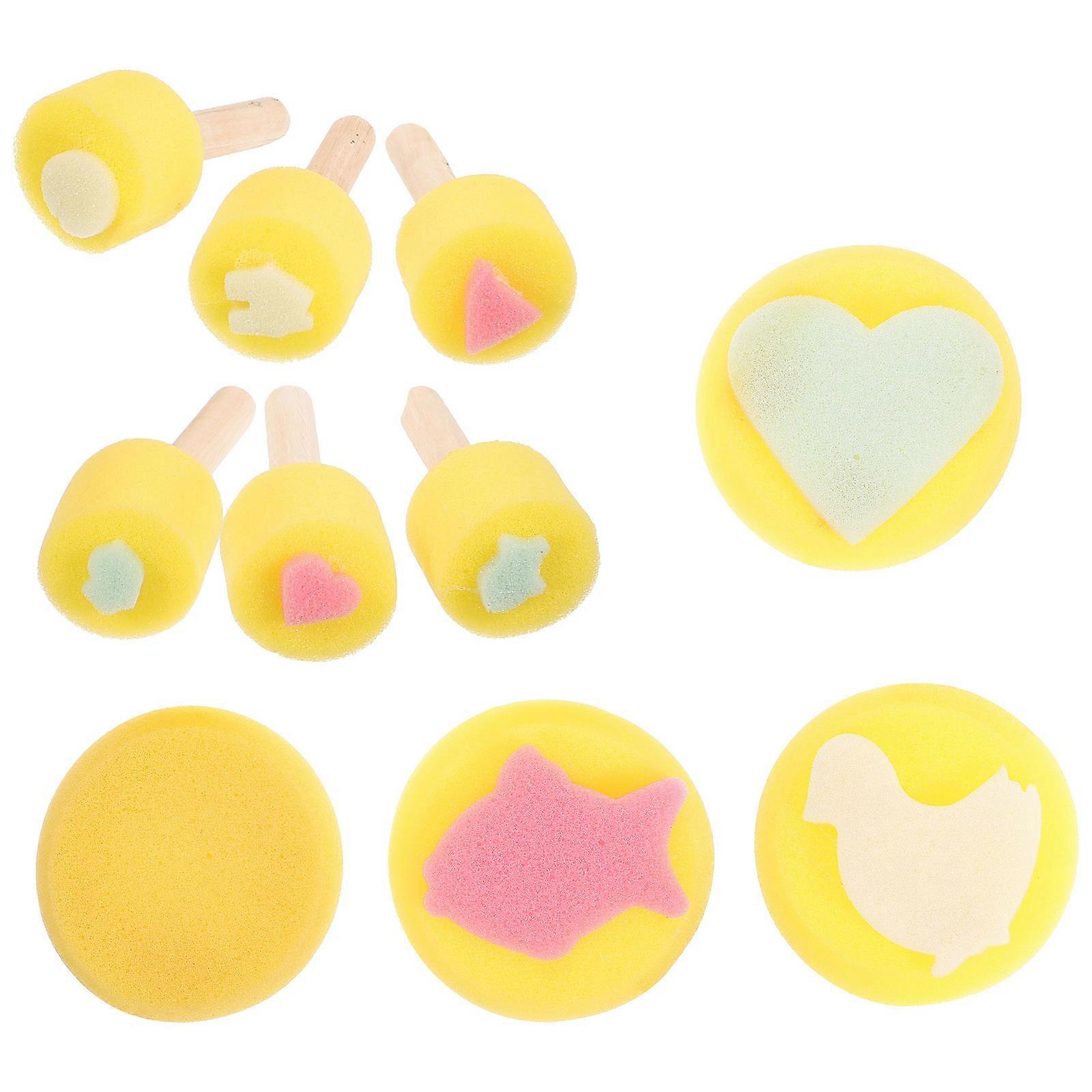 Kids Painting Set Sponge Brush Assorted Color 9.50x3.50x3.50cm DIY Handcrafts Family Activities 10Pcs