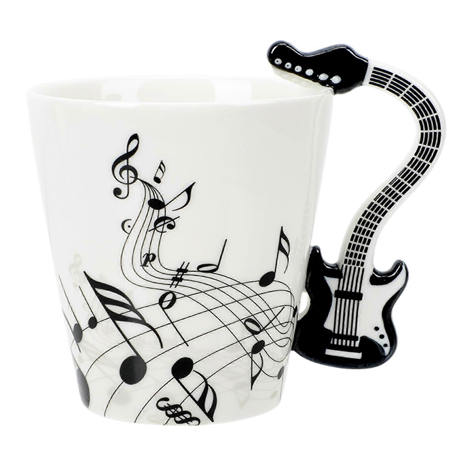 Ceramic Coffee Cup Musical Instrument Pattern Mug For Hot Beverages Assorted Color 1Pcs