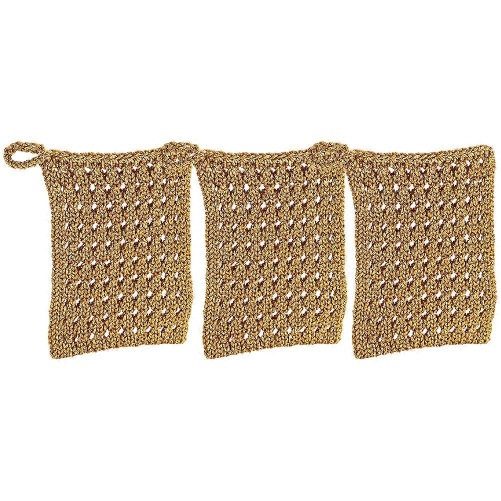 Kitchen Dish Rags Microfiber Cloth Square Mesh Wiping Table 3Pcs