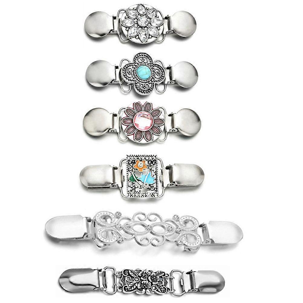 6pcs Vintage Dress Clips Sweater Clips Cardigan Clips Shawl Clips for Women Girls