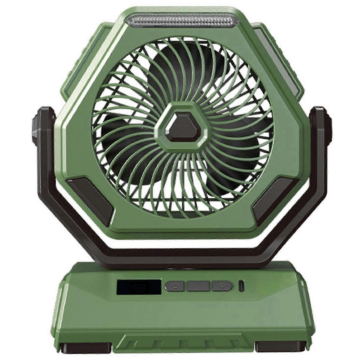 Portable Camping Fan with LED Light 3 Speed Powerful Tent Fan with Hook for Power Outage