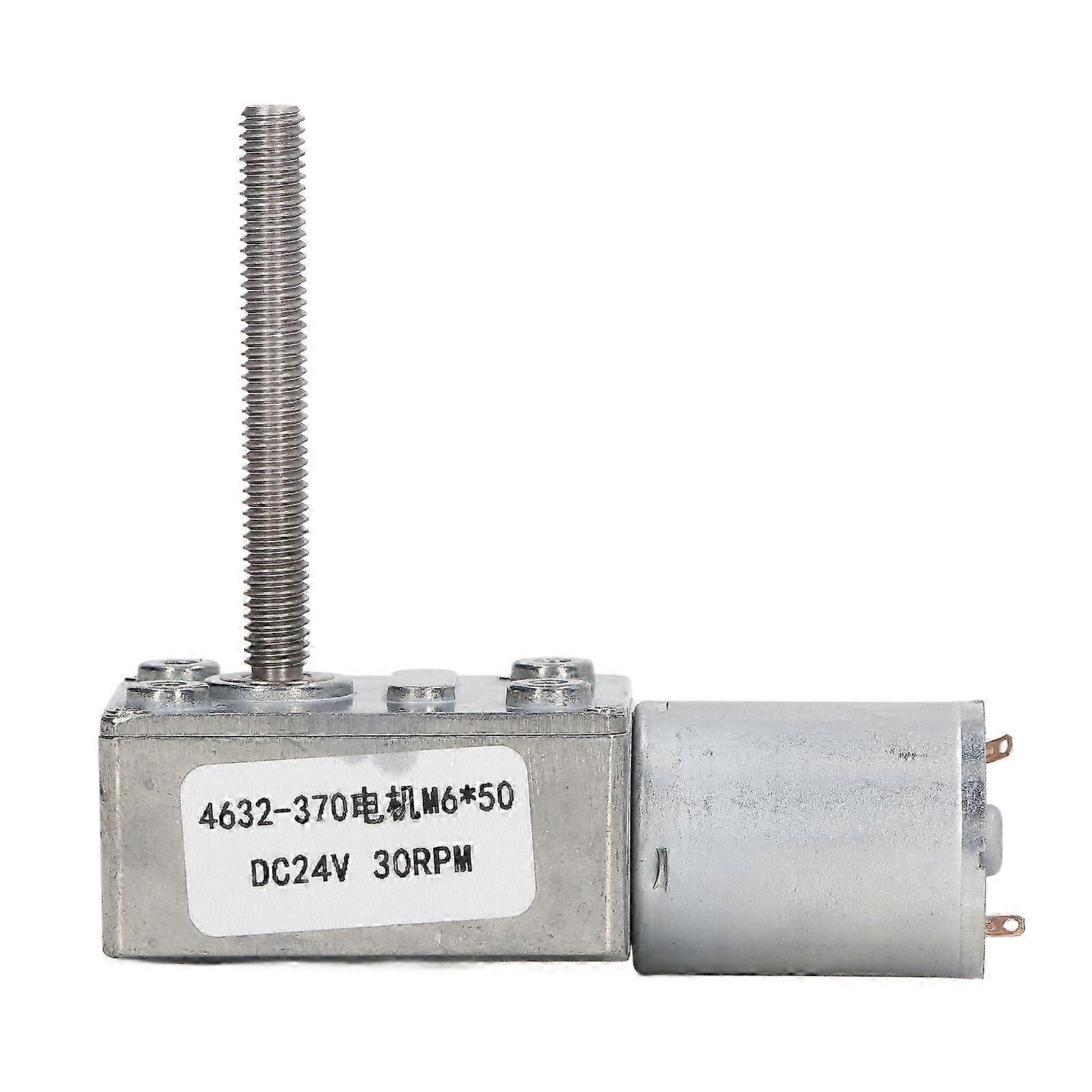 DC Geared Motor Impact Resistance Square Turbine Worm Speed Reduction Motor DC24V M6x50mm 30RPM
