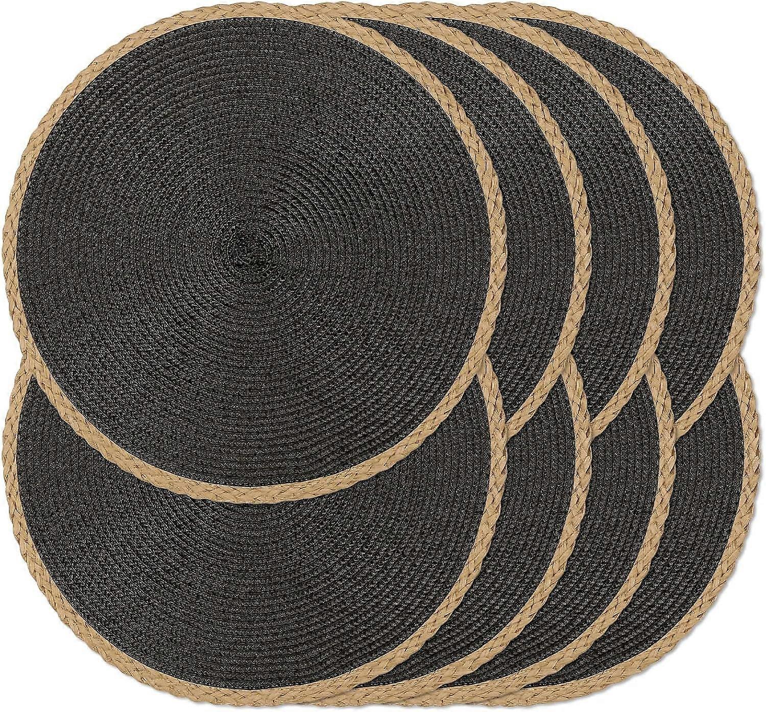 8-piece set (thin edge) round woven placemats