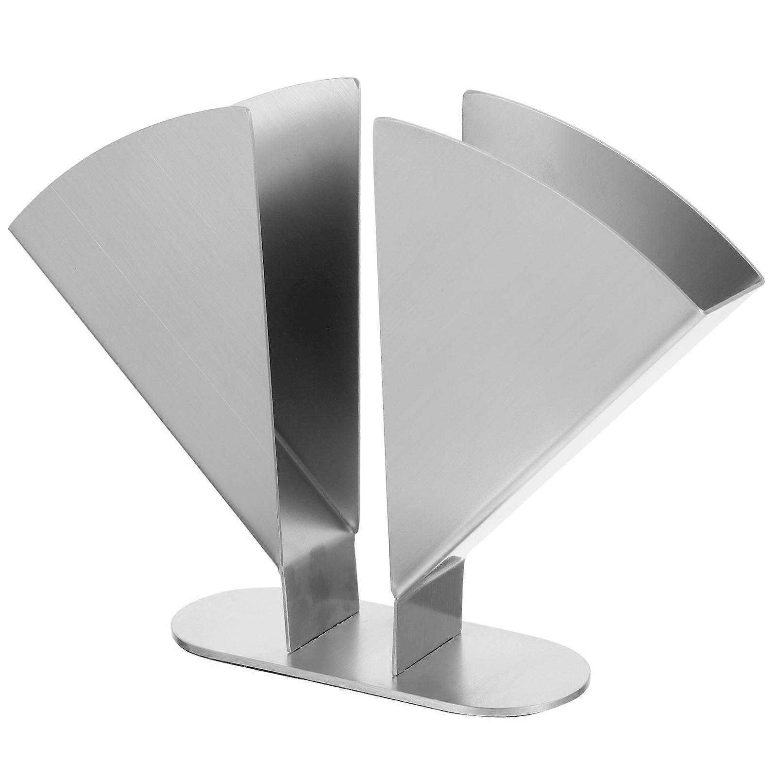 Fan Shaped Tissue Rack in Silver Made from Stainless Steel for Storage Use Small and