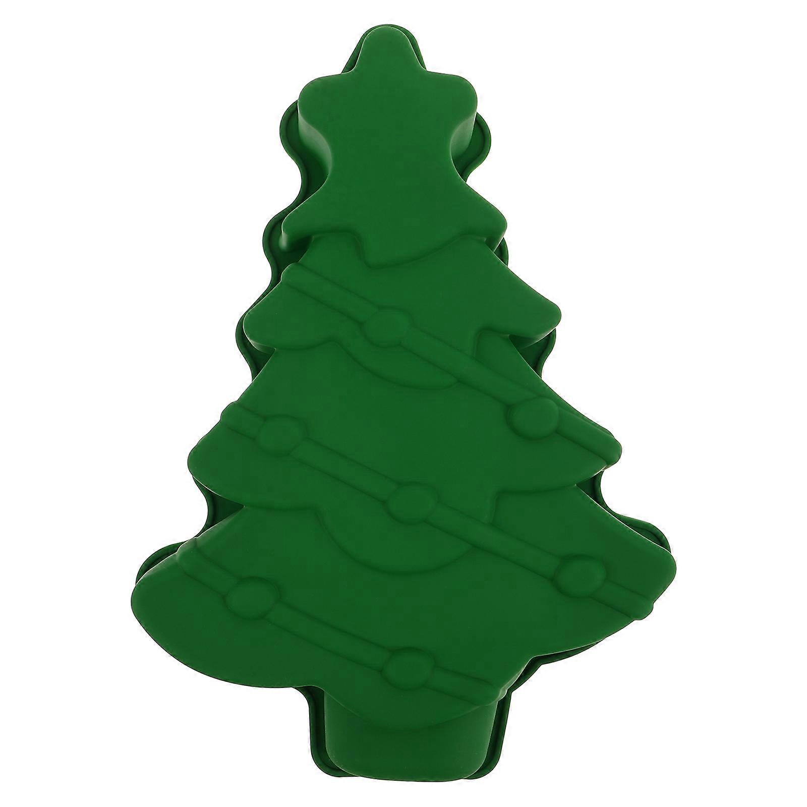 Christmas Tree Silicone Cake Mold for Kitchen Baking 1Pcs Green Tool