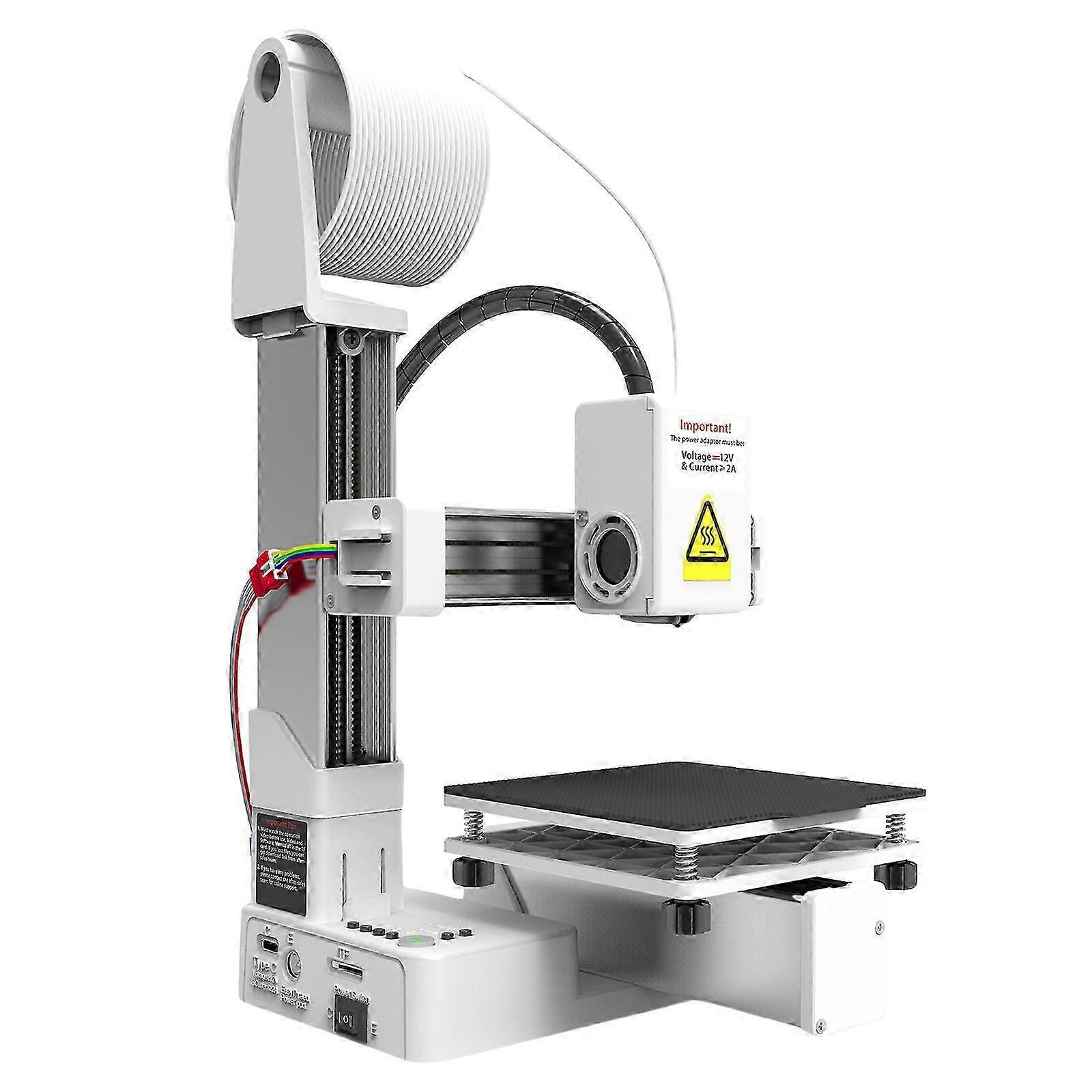 (White) K10 Quiet 3d Printer Lightweighted Entry Level Printer For Beginners Featuring One Button Print Control  White