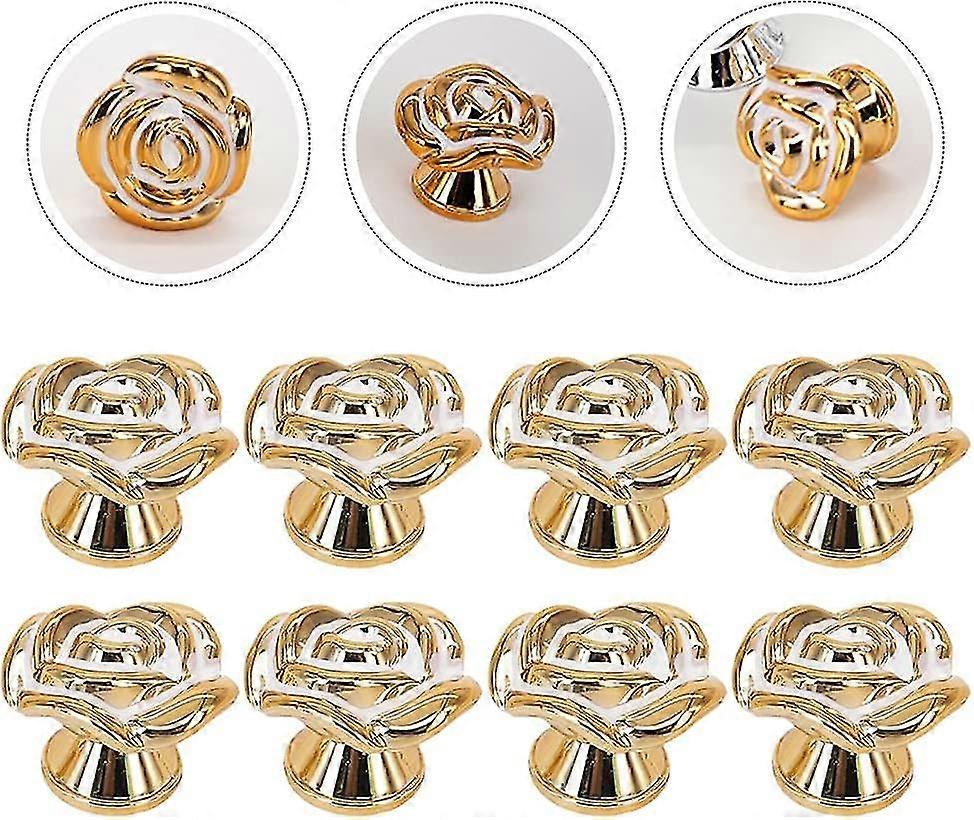 15pcs Rose Shaped Plastic Cupboard Cabinet Drawer Door Knobs Pull Handles