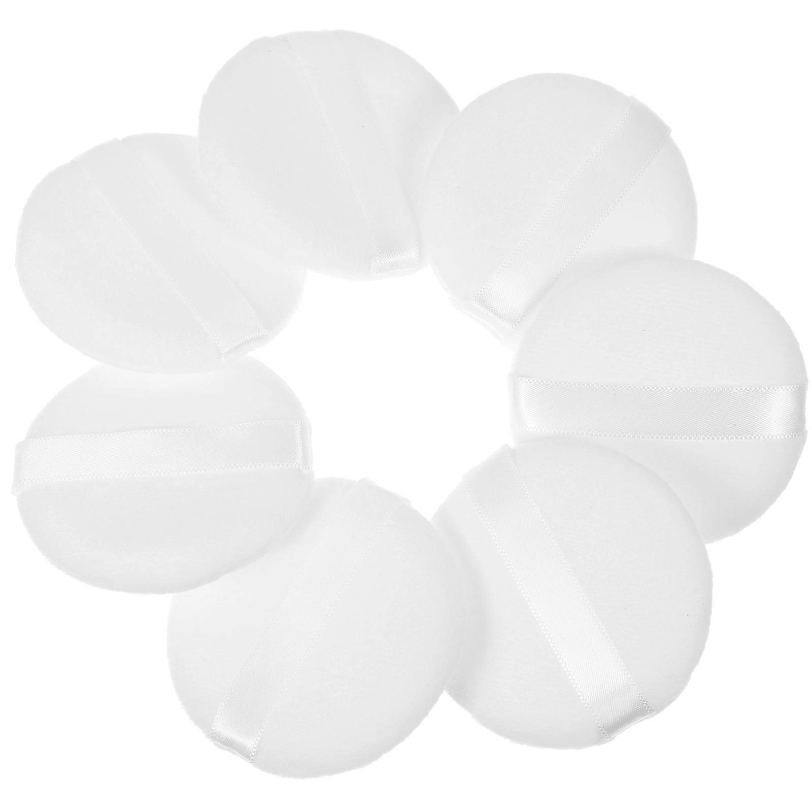 White Crystal Fluff Makeup Puff for Natural Finish Suitable for Home and Salon Use 20 Pieces
