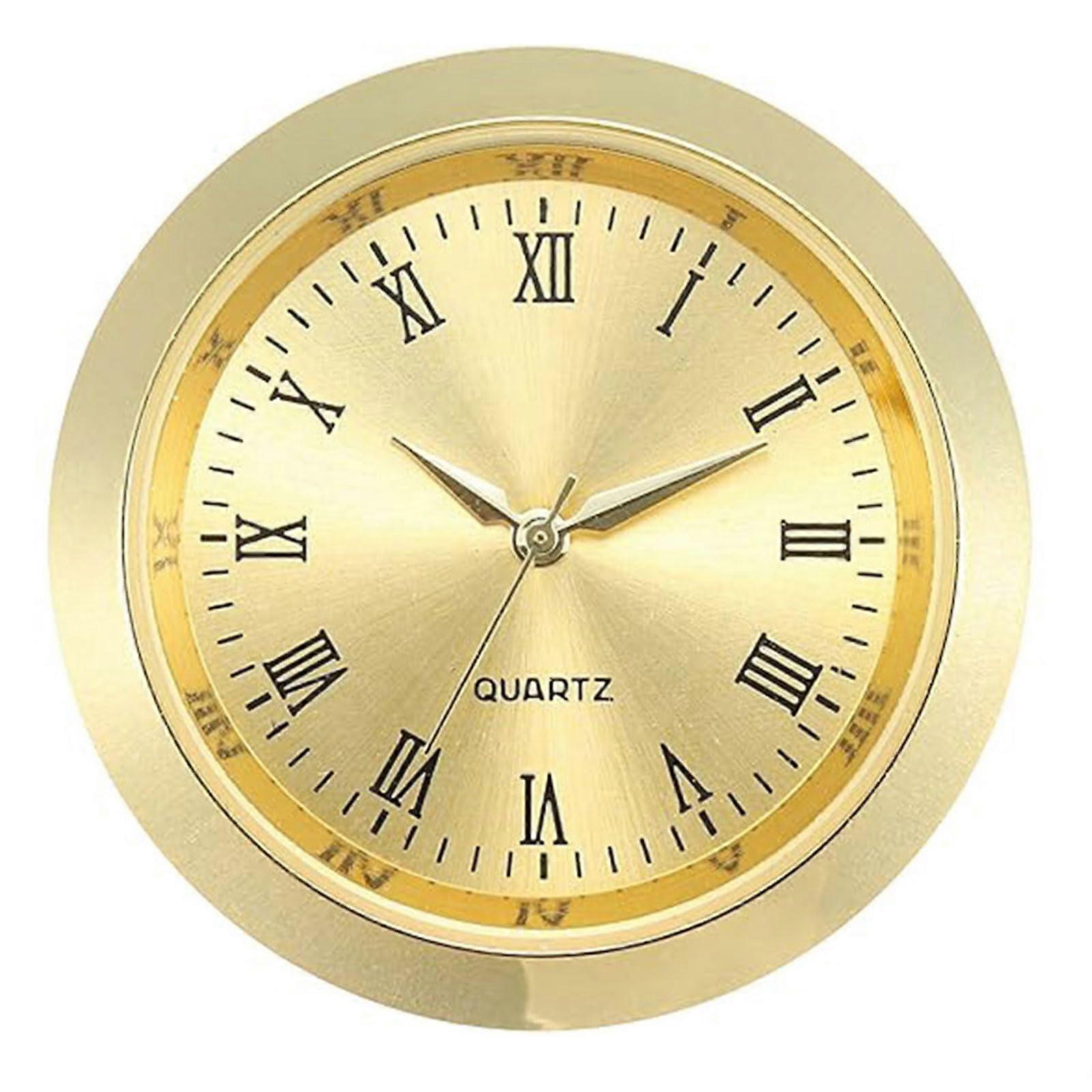 Elegant 36mm Metal Clock Insert with Roman Numerals for Gold Frame Replacement Miniature Clock