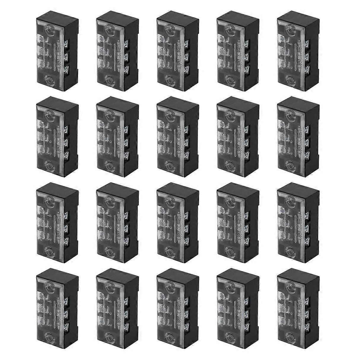 Pitch Screw Terminal Block Connector -1503 Fixed Terminal Row Electrical Wiring Black 4.6X2.3X2cm Insulation 20Pcs