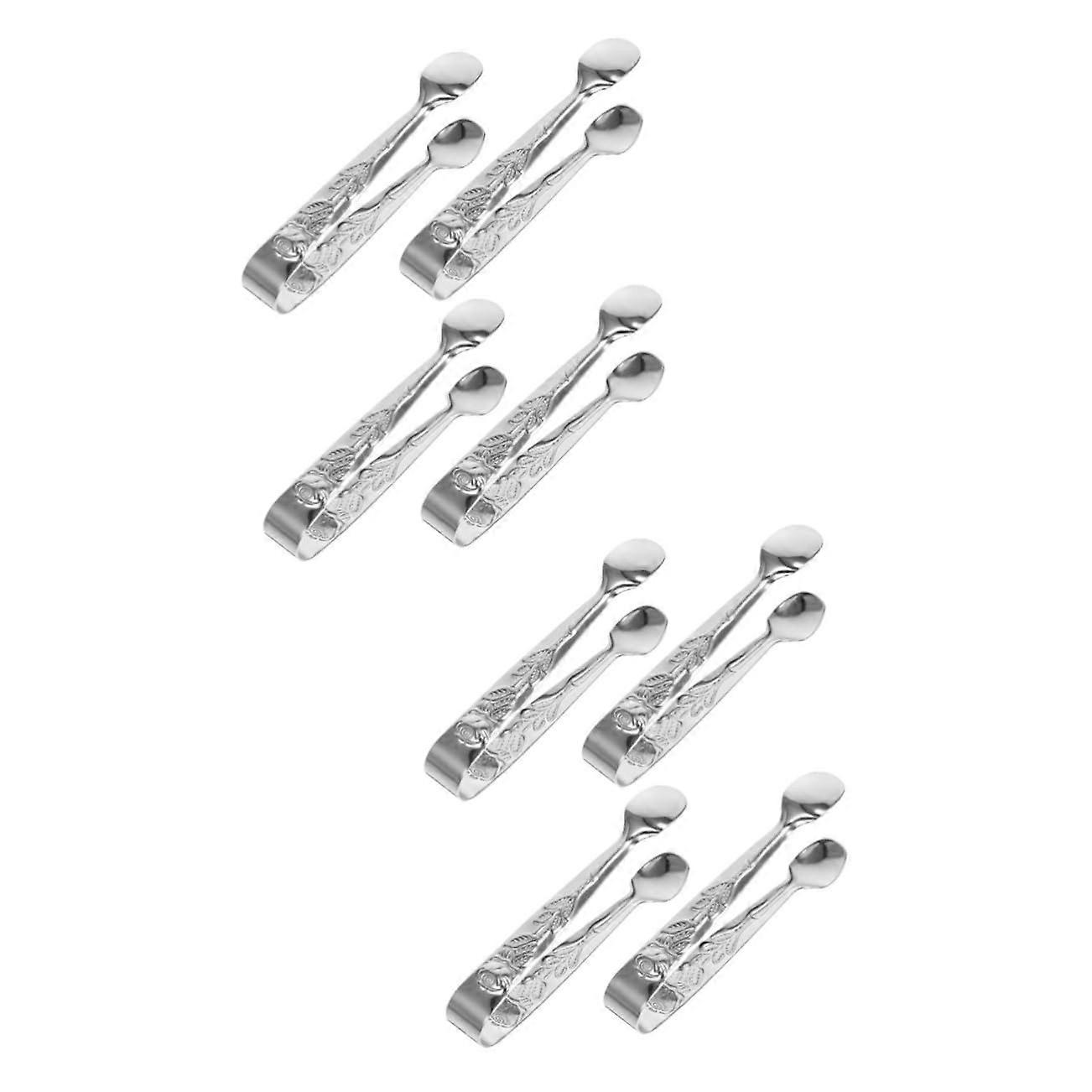 Mini Candy Holder 8 Piece Set Multi Use Tongs For Ice Cubes Kitchen Salad Sugar Cubes Cookies Camping Grill