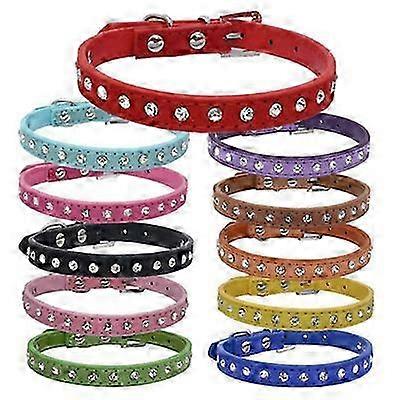 Diamond Pet Collar in PU Leather
