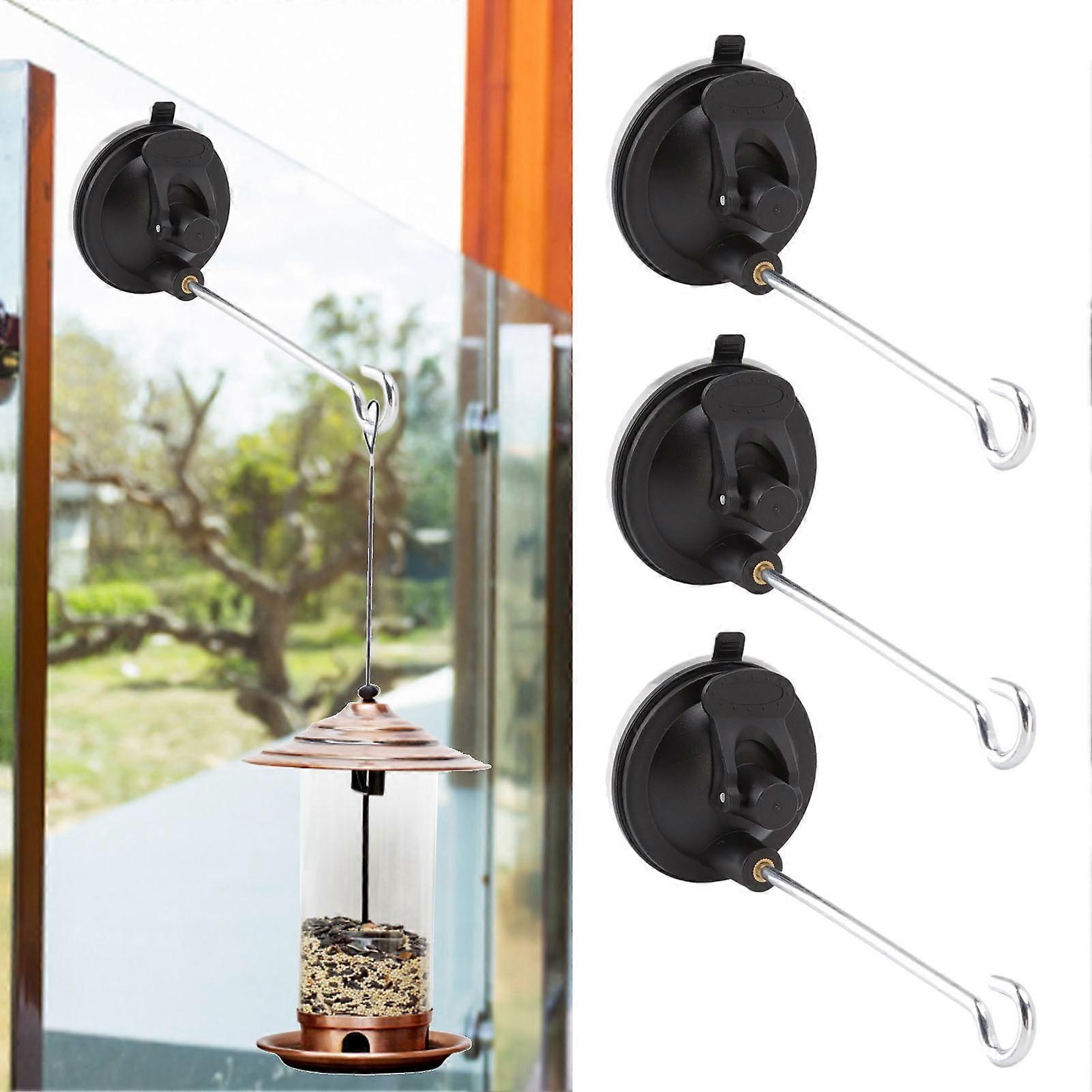 3 Pcs Bird Feeder Wall Hanger with 6.5cm Suction Cup & Hook