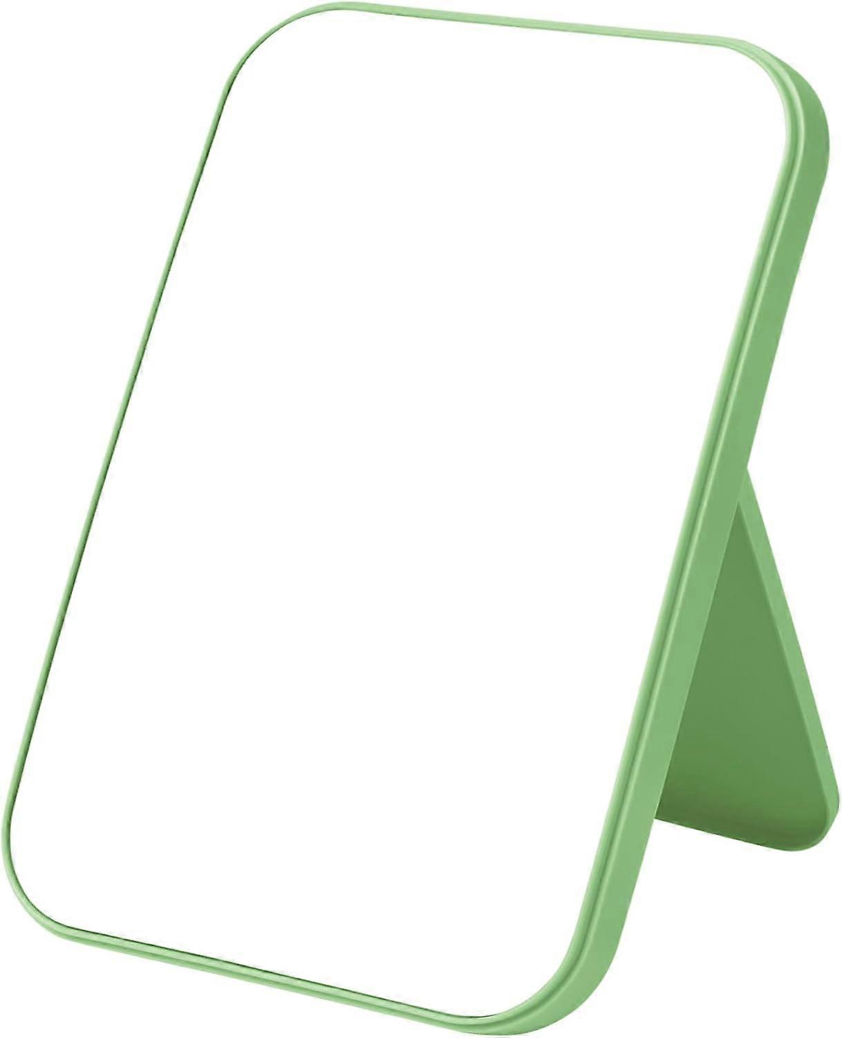 20 * 13.4cm Makeup Mirror, Foldable Table Vanity Mirror Portable with Stand, Suitable for Office Desk, Dressing Table, Travel, Camping (Green)(AAA)