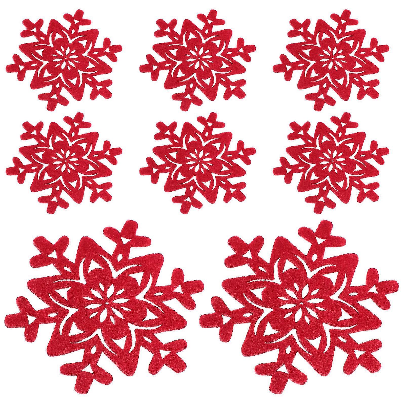 Christmas Cup Mats Set Non Slip Felt Coasters with Heat Insulation for Home Use, Reusable Drink Accessories