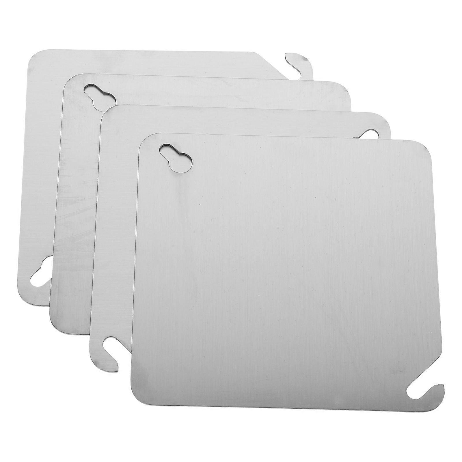 Wall Outlet Cover Plates Square Flat Metal Electrical Box Cover Commercial 10.20X10.20X0.10CM Functionality 4Pcs