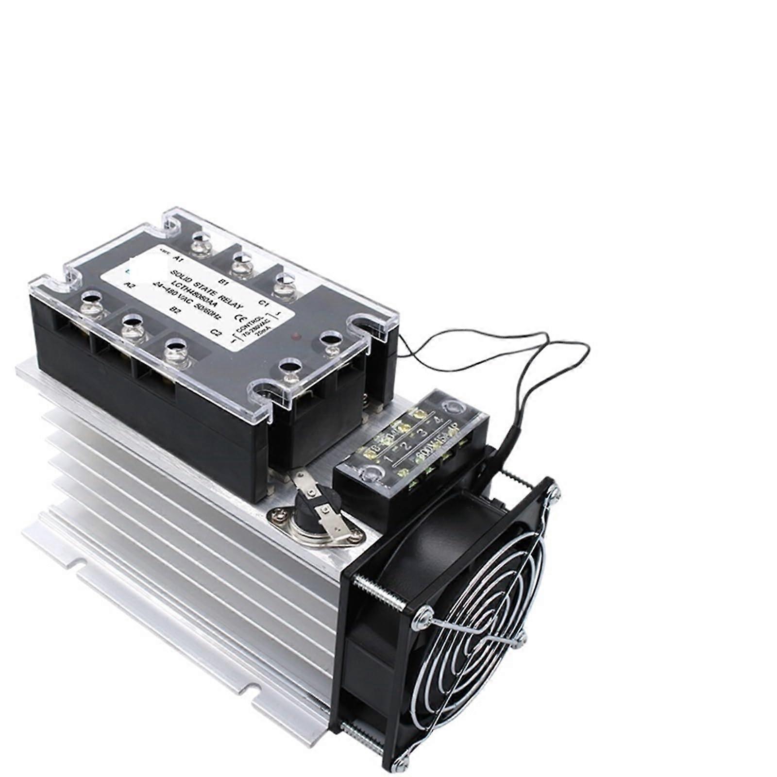 Three Phase Solid State Relay SSR Zero Cross 3Phase Load Relay 332VDC Control with Radiator 380V10A 25A 40A 60A 80A 100A(DCAC,40A) 40A Dcac